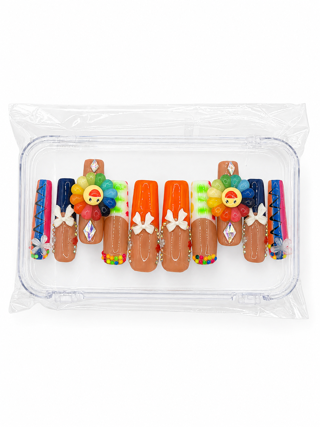 Rainbow Doll Press-On Nail Set
